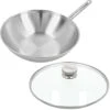 Demeyere Apollo Wok Met Steel ø 30 Cm Rvs Glans + Gratis Glasdeksel 30 Cm