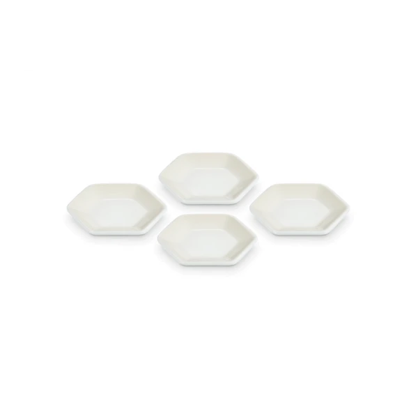 Le Creuset Hexagon Serveerschaaltje 9,5 Cm Aardewerk Meringue 4 Stuks 3 Le Creuset Hexagon Serveerschaaltje 9,5 Cm Aardewerk Meringue 4 Stuks - Image 3